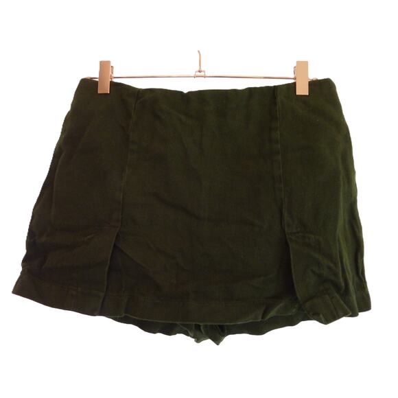 Zara Pleated Skort Canvas Olive Green Size M - Picture 1 of 3